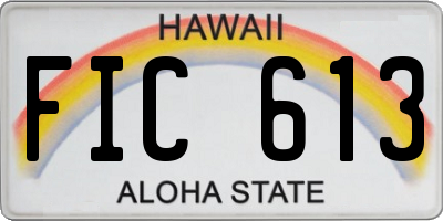 HI license plate FIC613