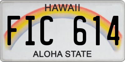 HI license plate FIC614