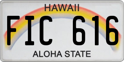 HI license plate FIC616