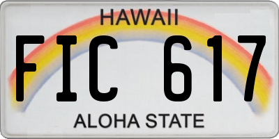 HI license plate FIC617