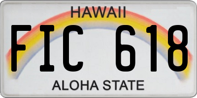 HI license plate FIC618