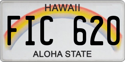 HI license plate FIC620