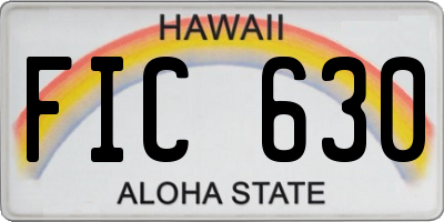 HI license plate FIC630