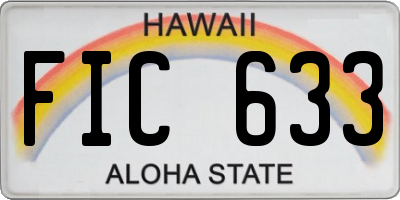 HI license plate FIC633