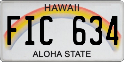 HI license plate FIC634