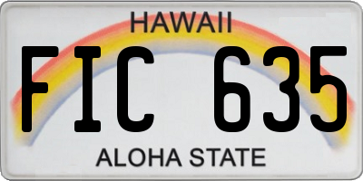 HI license plate FIC635