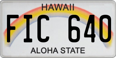 HI license plate FIC640