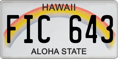HI license plate FIC643