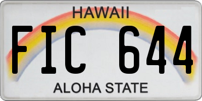 HI license plate FIC644