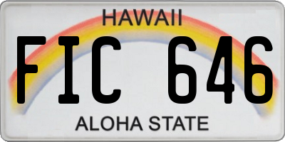HI license plate FIC646