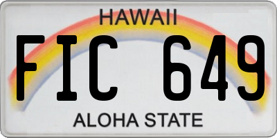 HI license plate FIC649