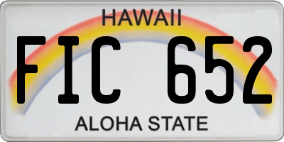 HI license plate FIC652