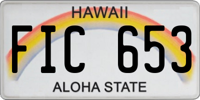 HI license plate FIC653