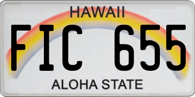 HI license plate FIC655
