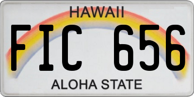 HI license plate FIC656