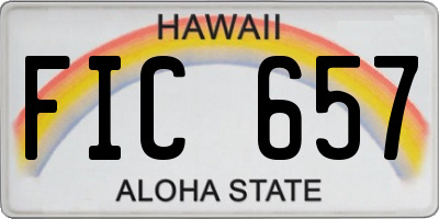 HI license plate FIC657