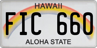 HI license plate FIC660