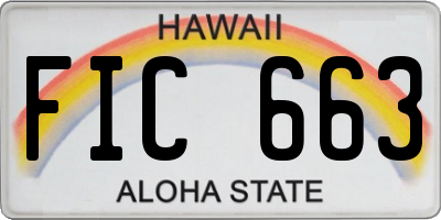 HI license plate FIC663