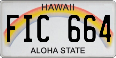 HI license plate FIC664