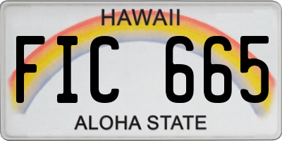 HI license plate FIC665
