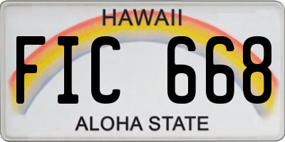 HI license plate FIC668