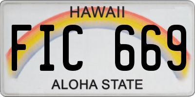 HI license plate FIC669