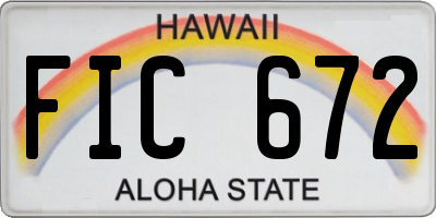 HI license plate FIC672