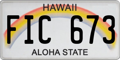 HI license plate FIC673