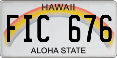 HI license plate FIC676