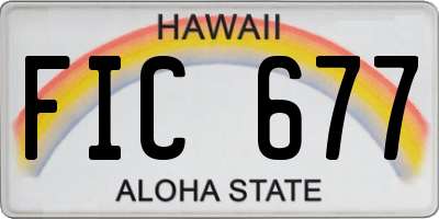 HI license plate FIC677