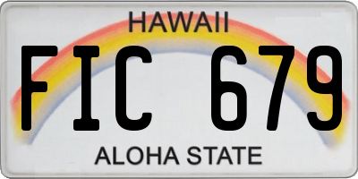 HI license plate FIC679
