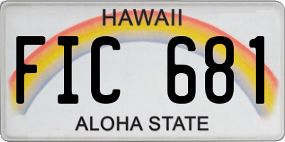 HI license plate FIC681