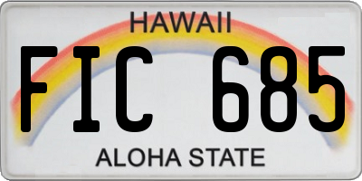 HI license plate FIC685