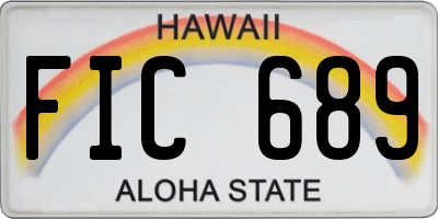 HI license plate FIC689