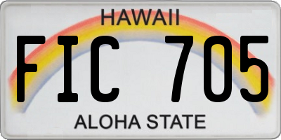 HI license plate FIC705