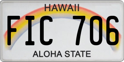 HI license plate FIC706