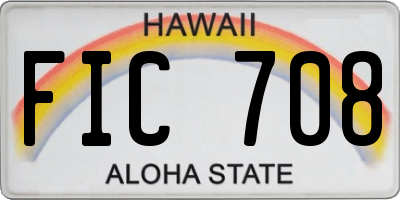 HI license plate FIC708