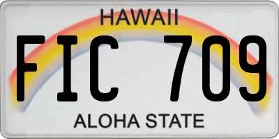 HI license plate FIC709