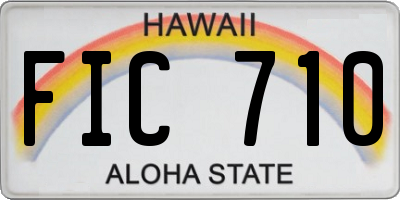 HI license plate FIC710