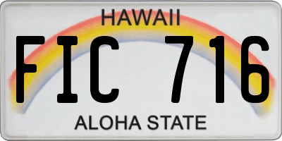 HI license plate FIC716