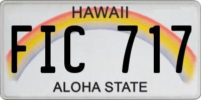HI license plate FIC717