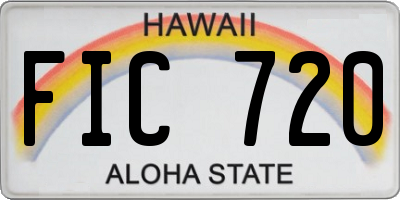 HI license plate FIC720