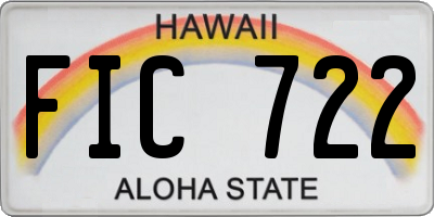 HI license plate FIC722