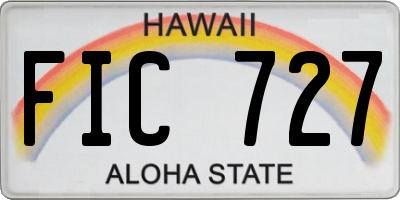 HI license plate FIC727