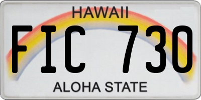 HI license plate FIC730