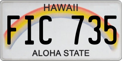HI license plate FIC735