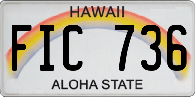 HI license plate FIC736