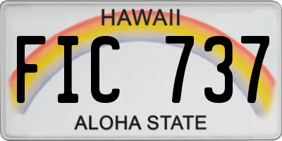 HI license plate FIC737