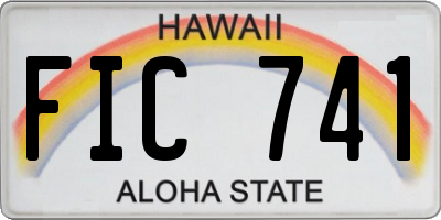 HI license plate FIC741