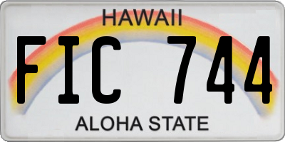 HI license plate FIC744